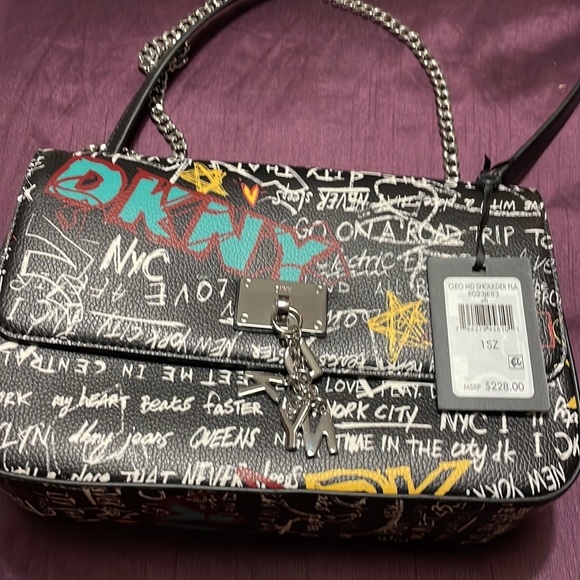New DKNY Cleo Graffiti Crossbody Bag - Picture 5 of 6